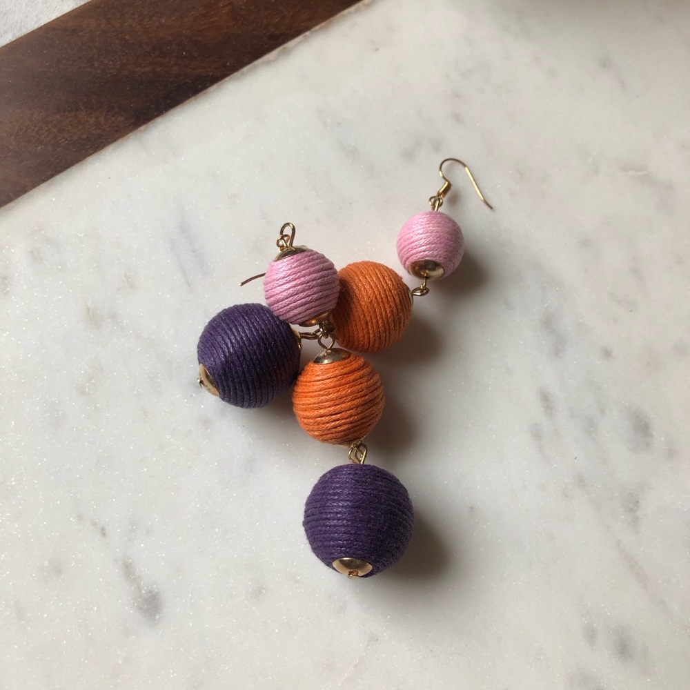 The Molly - 3 Ball Drop Statement Earrings - Picture 6 of 6